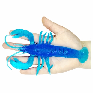 半透明软胶仿真龙虾假虾金鱼假鱼大小虾儿童玩具海洋鱼类动物模型