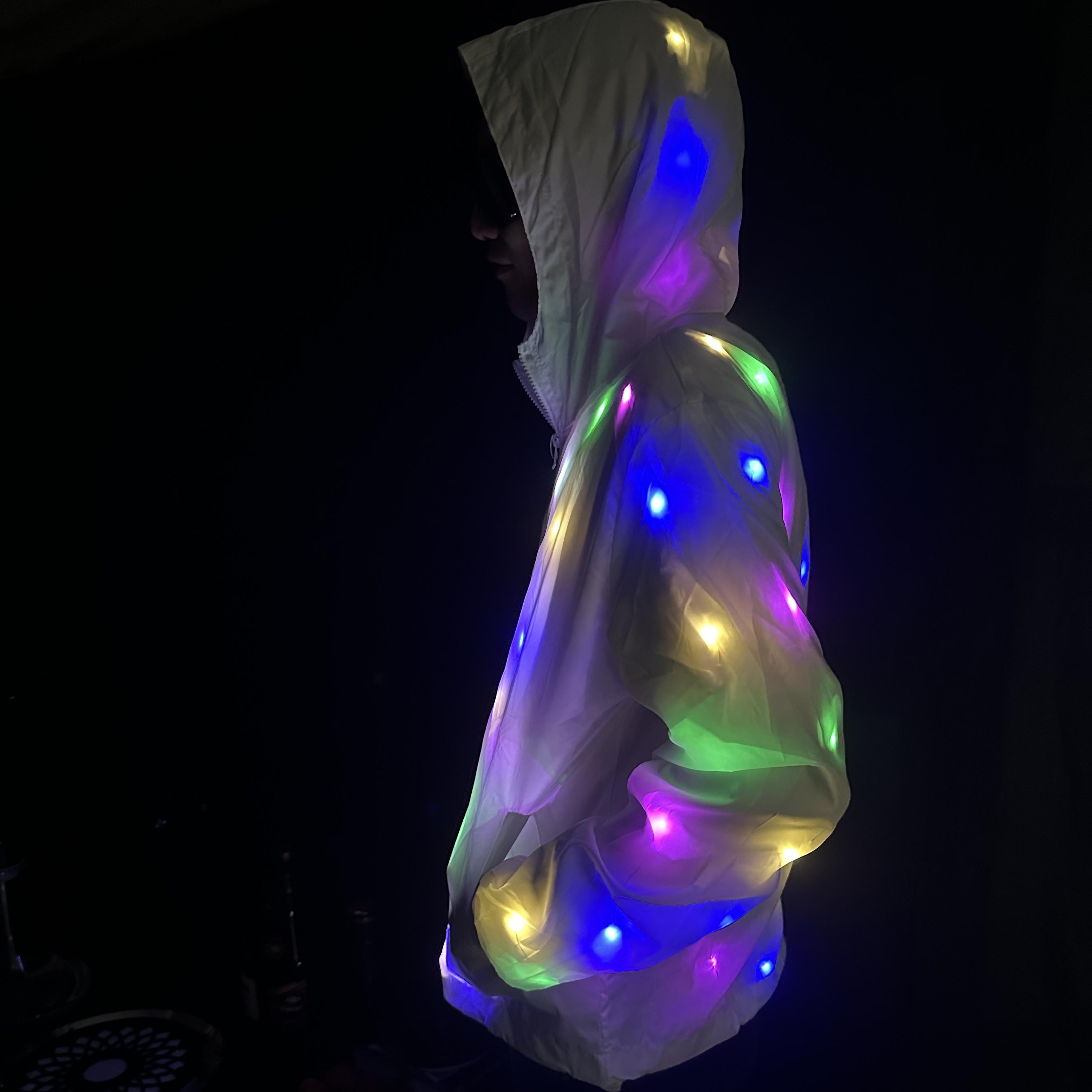 抖音可充电款bulingbuling发光外套LED七彩情侣夜光服发光手套