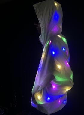 抖音可充电款bulingbuling发光外套LED七彩情侣夜光服发光手套
