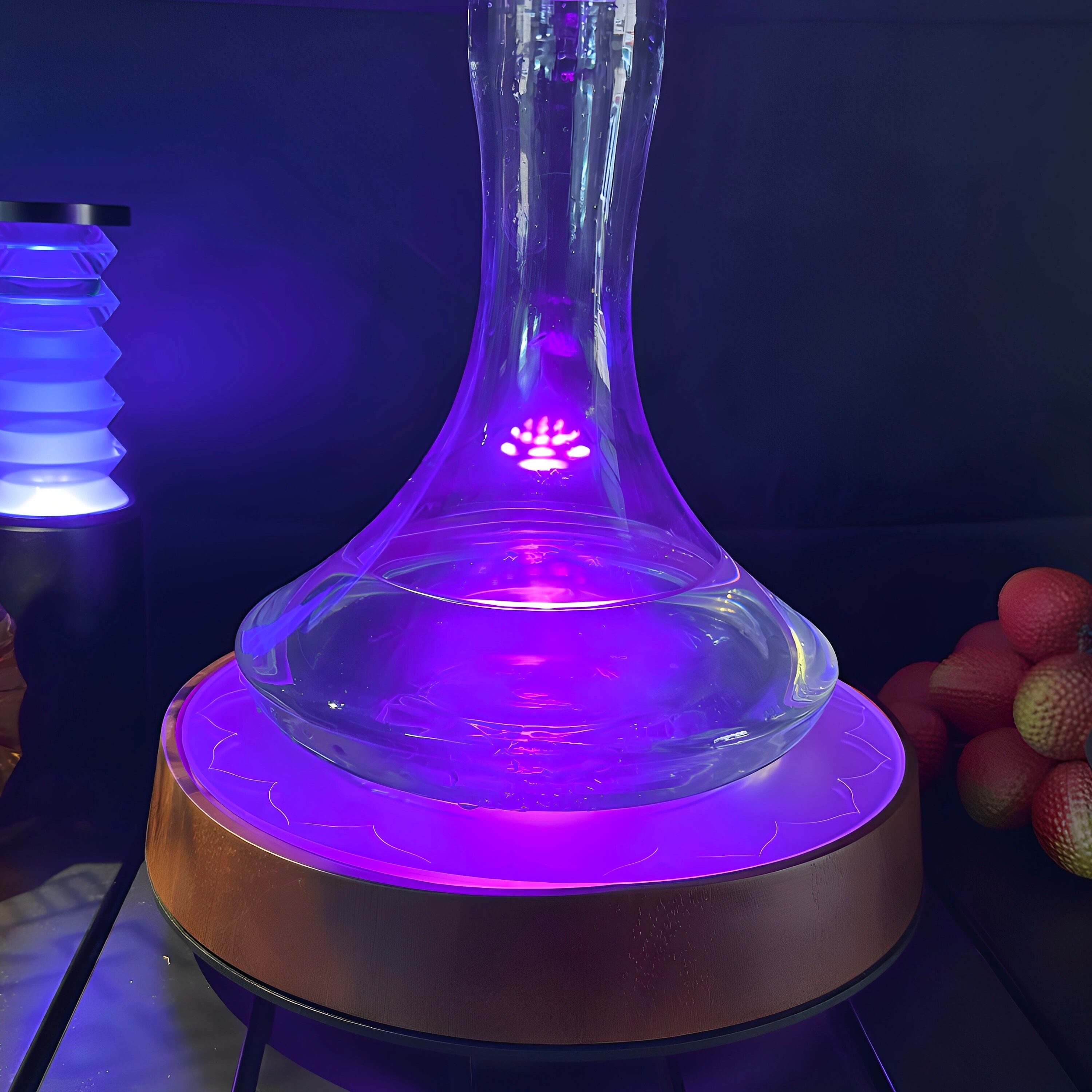 阿拉伯水烟 酒吧水烟壶氛围LED充电激光灯座 通用水烟壶灯盘底座