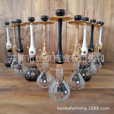 德国品质不锈钢木头水烟壶wookah玻璃水烟壶shisha hookah