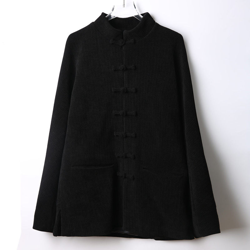 NEW PADDED TANG MENS JACKET CHENILLE STRIPED VELVET CHINESE STYLE RETRO LOOSE STAND COLLAR DISC BUCKLE CORDUROY SUIT