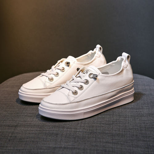 真皮内增高小白鞋百搭休闲韩版