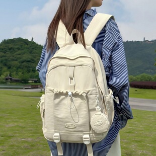 旅游双肩包女轻便高颜值韩系背包女生大学生外出游玩通勤休闲书包