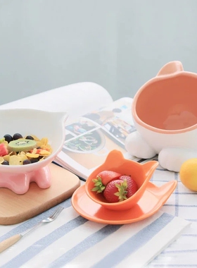 Vivipet陶瓷斜面小Q碗宠物碗猫碗猫盘食碗水碗猫碗架扁脸猫加菲猫