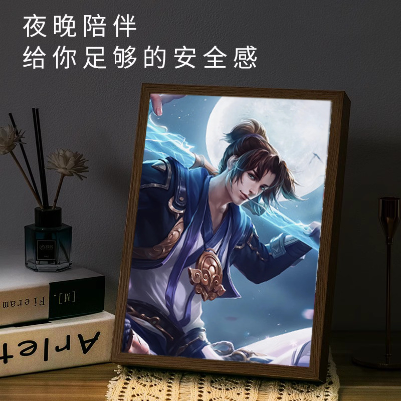 王者荣耀灯光画镜子孙悟空凯周边赵云给闺蜜同学小夜灯生日礼物