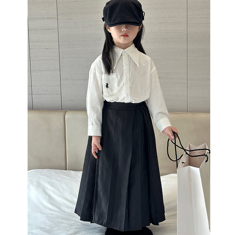 儿童衬衫2025秋季新款女童白色长袖衬衫小众设计韩版衬衫