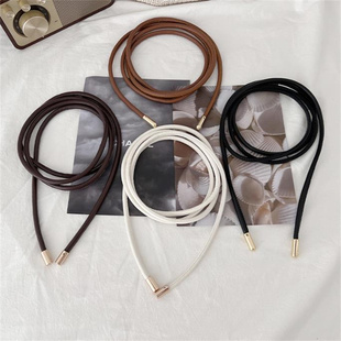 饰打结腰绳配裙子装 百搭装 饰大衣毛衣绑带 圆皮绳细腰带女时尚 新款