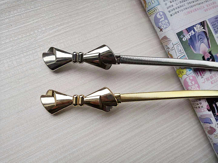 网红弹簧优雅风松紧金色腰带