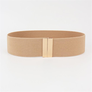 服装公司订单款式卡其色5厘米宽镜面合金对扣儿童腰带配加大胖码