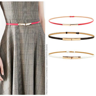 简约细腰带女软皮气质腰链时尚百搭韩版配连衣裙裤子职场OL皮带新