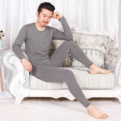 男士莫代尔薄款秋衣秋裤套装夏季长袖内衣大码宽松超薄款内衣打底