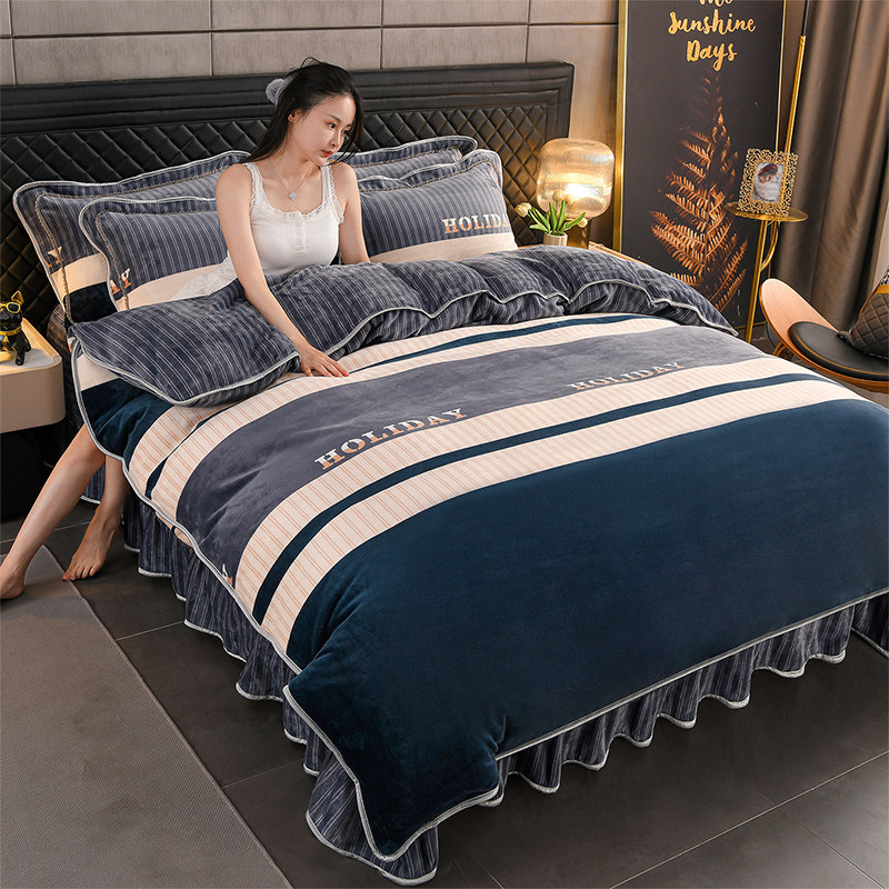 2025年新款牛奶绒四件套珊瑚绒被套床单加绒加厚床上用品防静电,床上用品,床品套件/四件套/多件套,淘宝优惠券,粉丝福利购,淘宝优惠卷