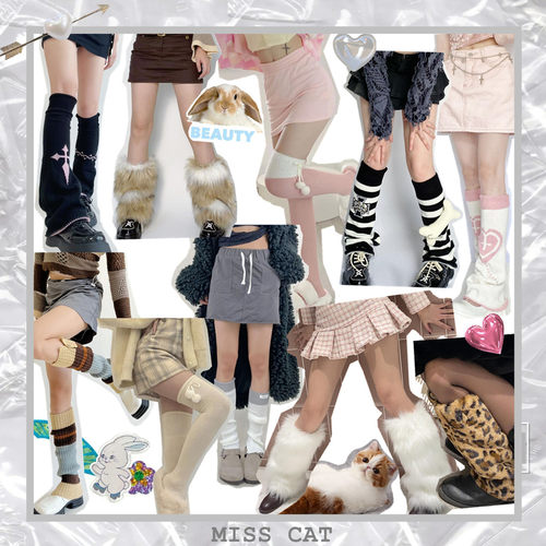 女针织可爱复古小腿哇