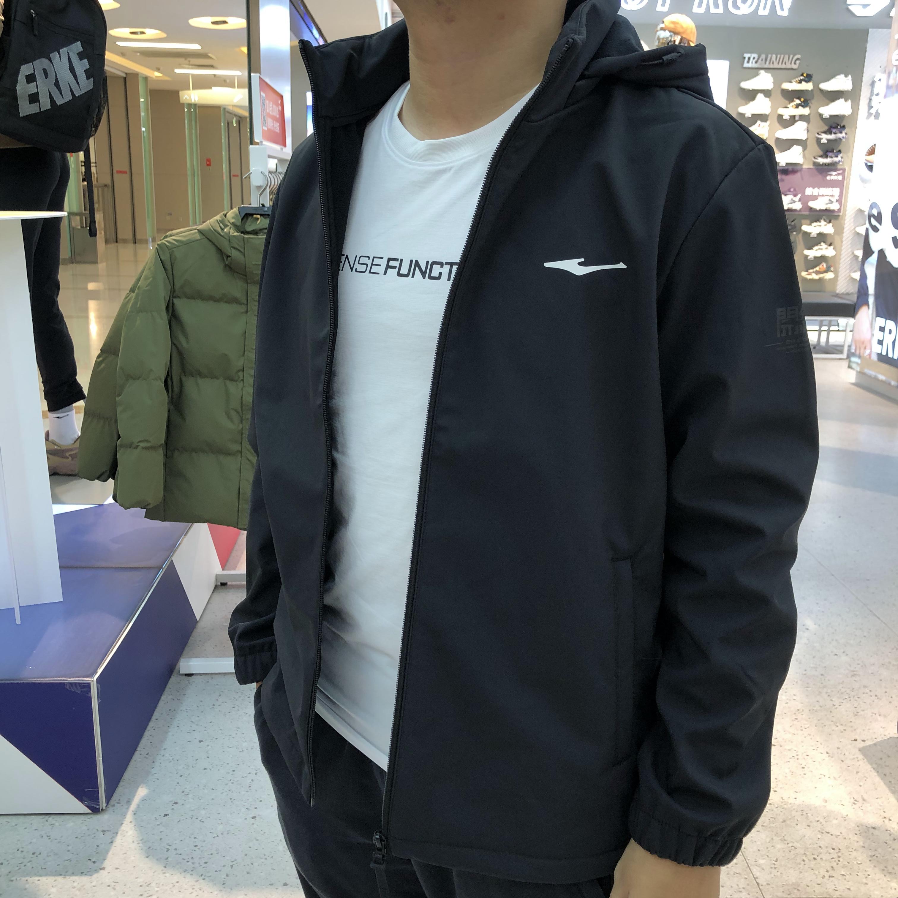 运动外套风衣鸿星尔克连帽男