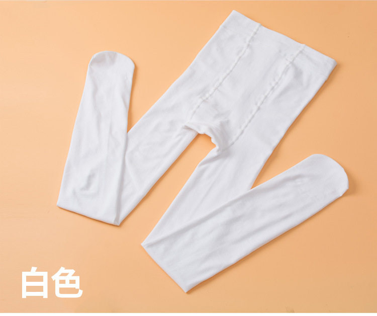 夏天加肥加大版白色打底连裤袜子薄款跳舞蹈女童儿童成人加长款棉