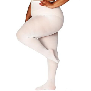 夏天加肥加大版白色打底连裤袜子簿款舞蹈女童儿童连体透肉色加长