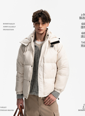 BOBBY ABLEY新国标90%鸭绒保暖面包服宽松休闲日常短款连帽羽绒服