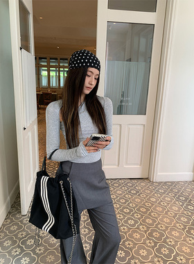 THEIRS 设计感假两件百搭裙休闲裤女早秋层次感宽松直筒高腰长裤