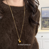 方糖家 小众项链 毛衣链2025新款 复古轻奢虎眼石葫芦吊坠冬季 长款