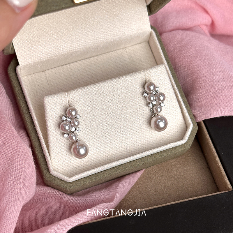 方糖家曼塔玫瑰珍珠流苏耳环