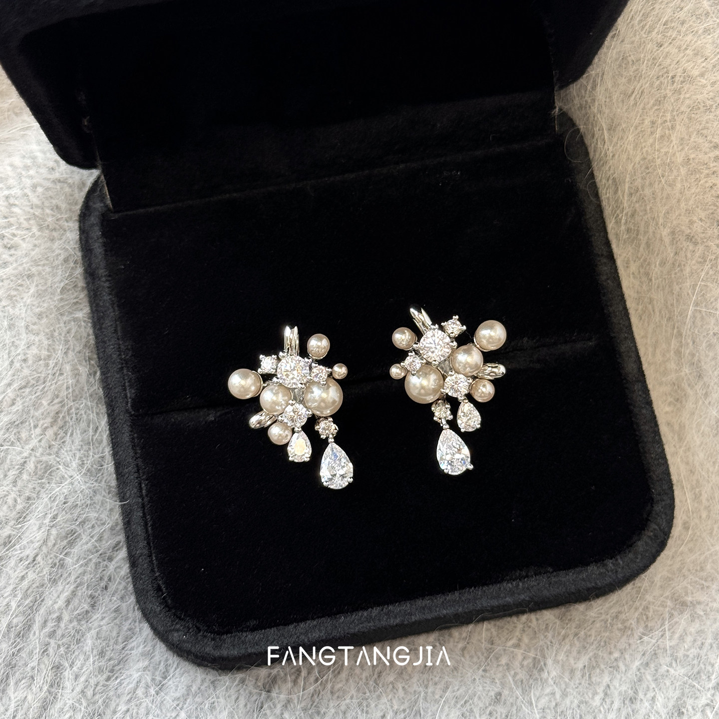 方糖家 精致轻奢烟花珍珠锆石流苏耳环小众设计气质耳钉2026新款,饰品/流行首饰/时尚饰品新,耳环,淘宝优惠券,粉丝福利购,淘宝优惠卷