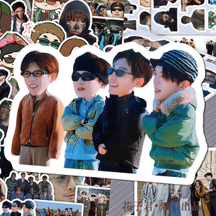 136张综艺现在就出发3贴纸ins搞笑沙雕趣味明星周边手帐桌面贴画