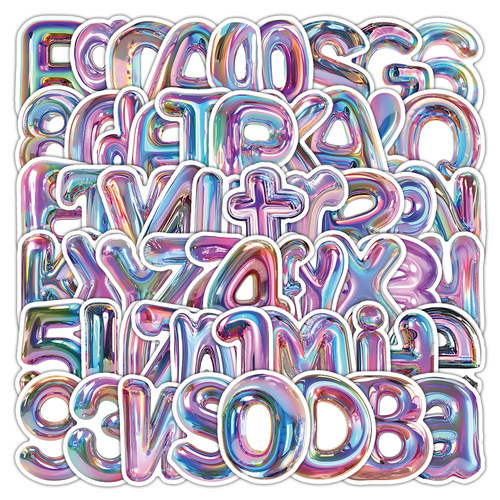 126张3D炫彩字母数字贴纸ins风高级感创意装饰笔记本手账自粘贴画