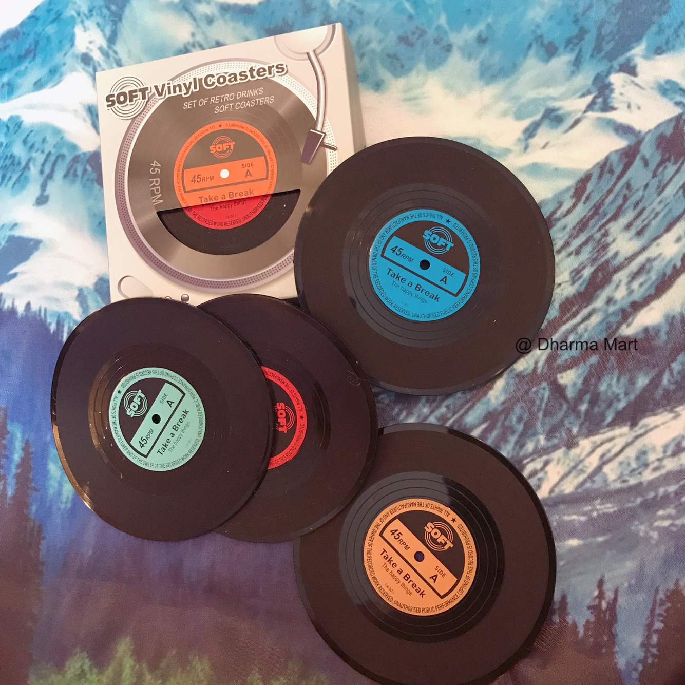 复古唱片软硅胶耐磨可洗咖啡杯垫