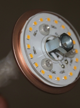 蘑菇LED壁灯，10W，尺寸255X200X进深195mm，3000K暖光