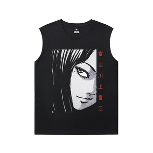 日本漫画家伊藤润二双一富江恶搞猎奇惊悚暗黑系大阪无袖短袖T恤