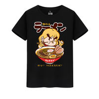 Japanese retro chic style printed tonkotsu ramen short-sleeved T-shirt, summer pure cotton half-sleeved top for men and women thumbnail 7