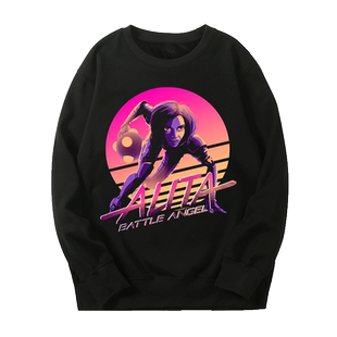 漫画铳梦改编电影阿丽塔长袖战斗天使周边宽松潮圆领套头卫衣外套