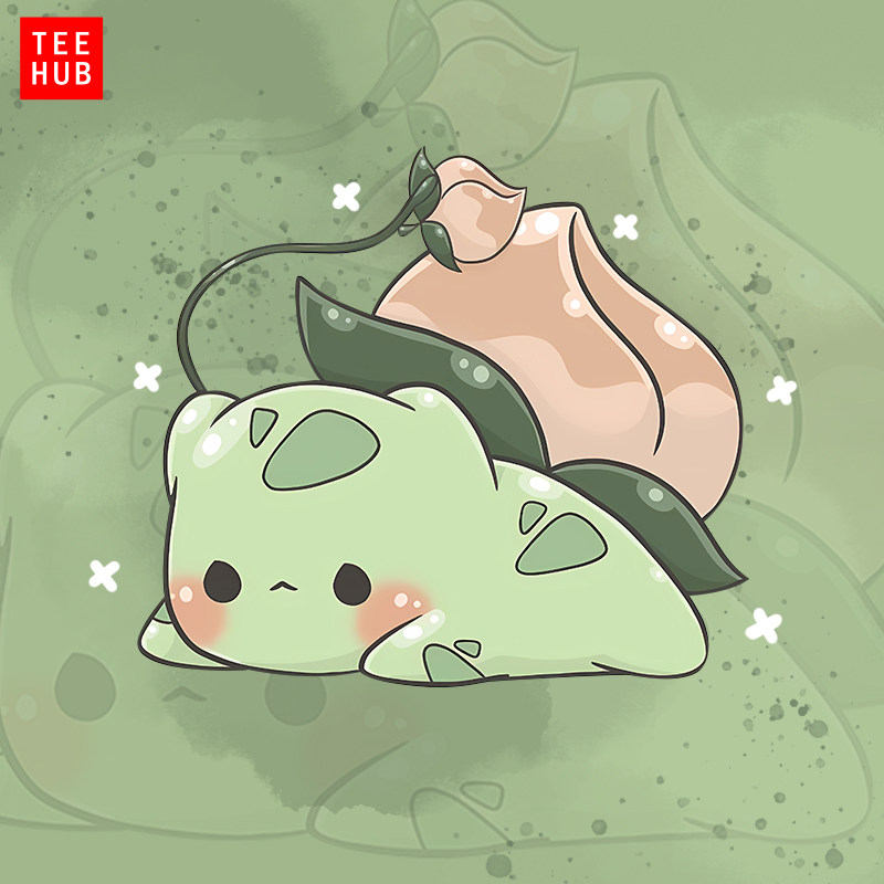 神奇宝贝妙蛙种子q版可爱上衣短袖t恤男女情侣装圆领连帽卫衣长袖