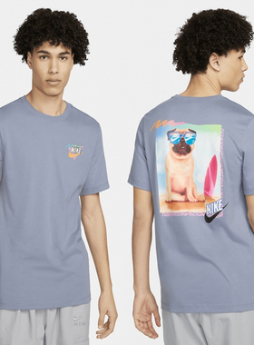 【嗜鞋如命】NIKE耐克男子纯棉印花狗狗休闲运动短袖 FD6637-493