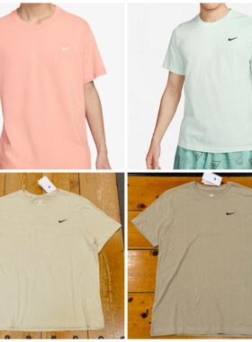 NIKE耐克男纯棉刺绣logo运动短袖