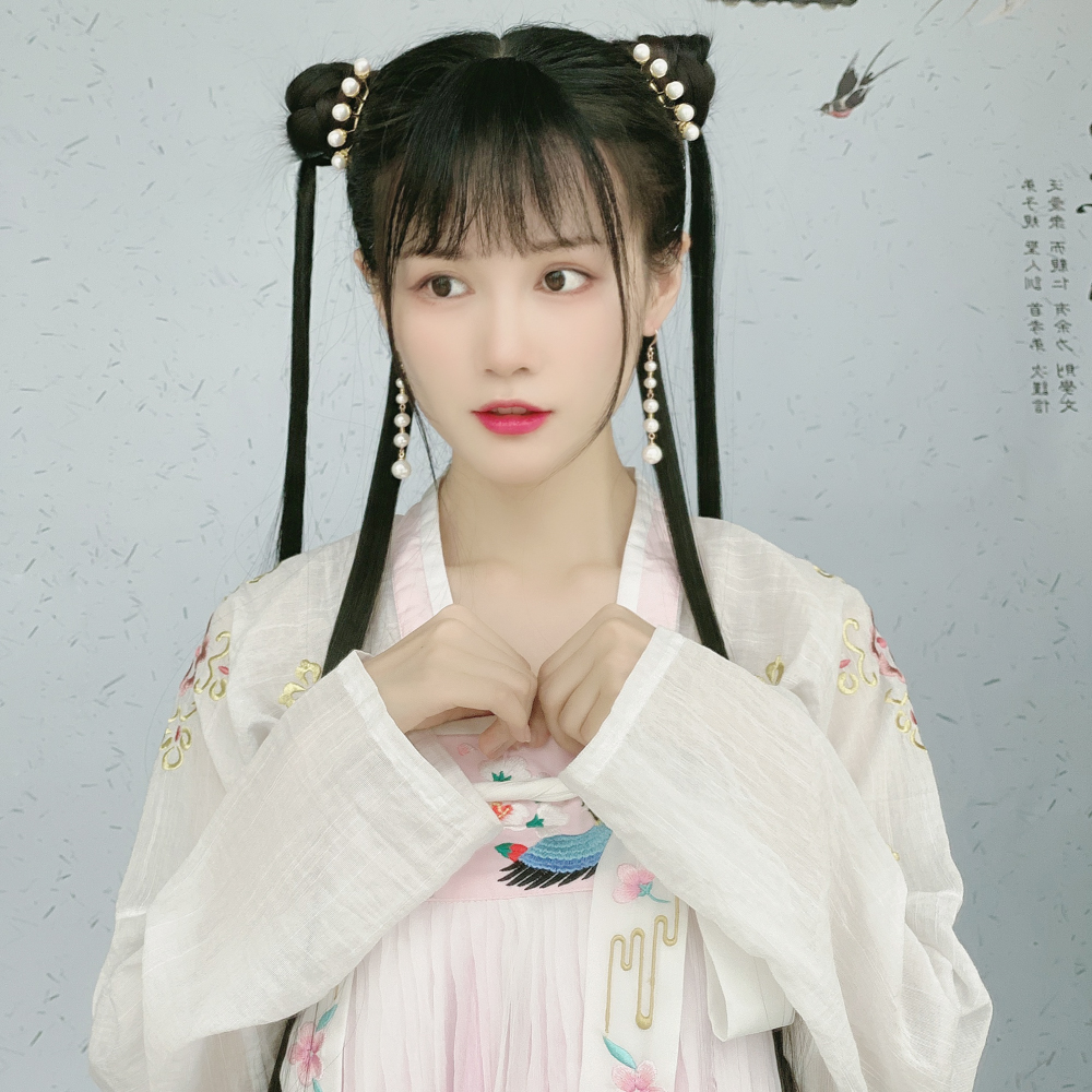 记川国风原创套餐排簪刘海直发片