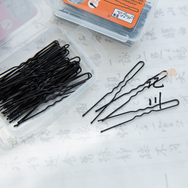 记川 古风盘发u型夹插针丸子头国风发型固定u形卡子圆头u夹