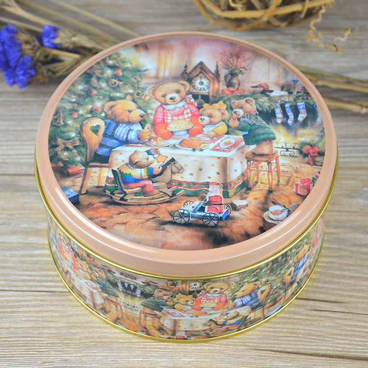 圆形大号曲奇铁盒750g大容量散装饼干包装盒礼品盒烘焙包装微瑕疵