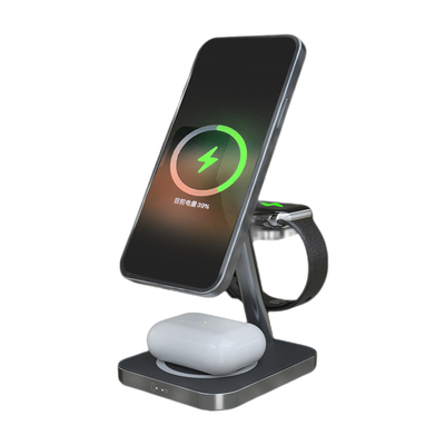 三合一磁吸无线充电器耳机手机手表座充适用于iPhone12 13全系