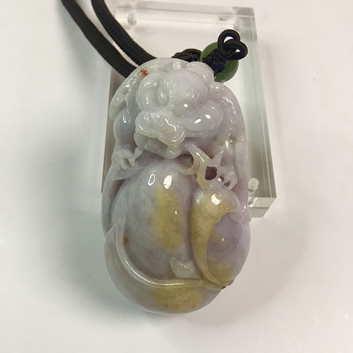 翡翠玉貔貅玉兰花把件翡翠玉紫罗兰料人生富贵翡翠玉貔貅玉兰把件