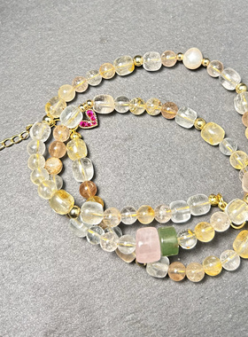 【小冰糖】  托帕石 气质清冷项链三圈手链两用