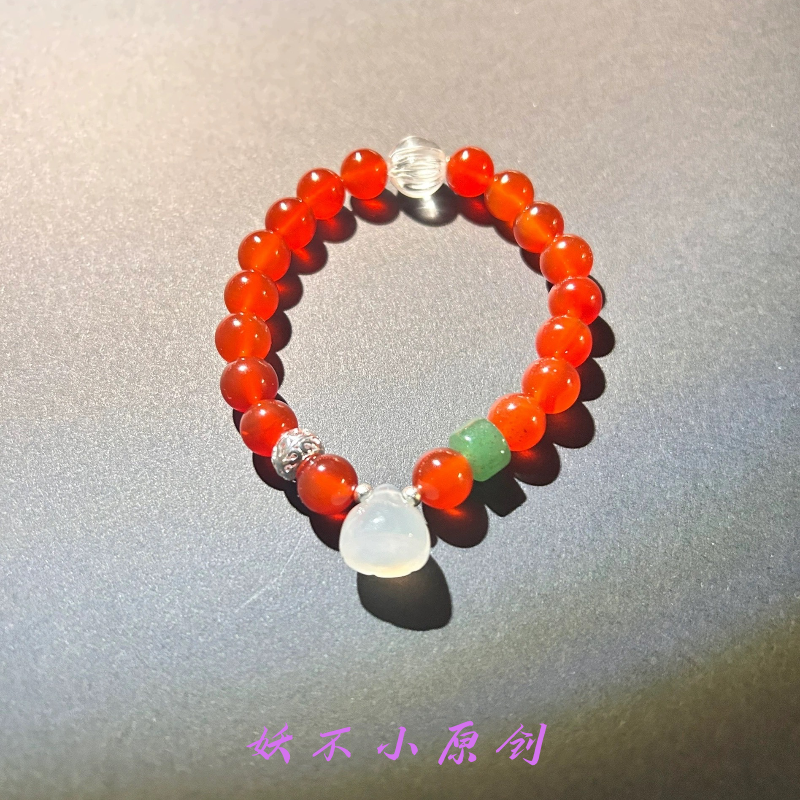 售罄 天然冰红南红玛瑙手链女款 浓郁国风 新古典新中式显白