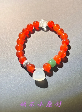 售罄 天然冰红南红玛瑙手链女款 浓郁国风 新古典新中式显白