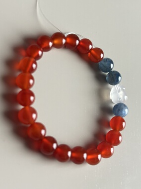 孤品冰红血滴蓝晶荔枝冻新中式国风女款手串本命红新年手链送闺蜜