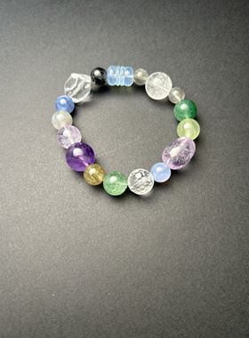 天然水晶手链女款多宝珠子单圈手串