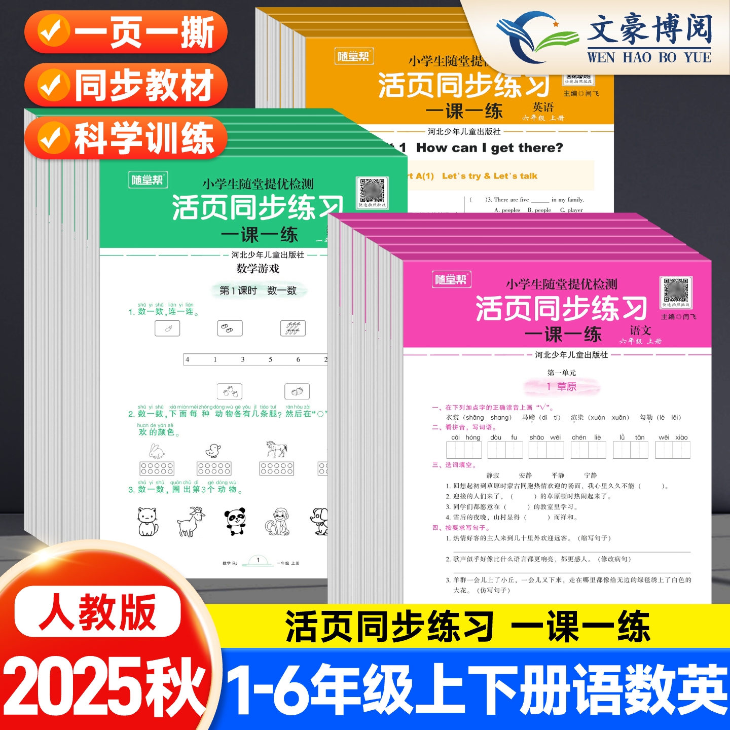 2025秋随堂帮活页同步练习一二三年级下册随堂提优检测四五六年级上下册一课一练人教版小学生同步练习册语文数学英语教材同步训练