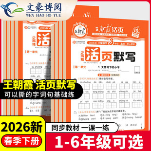 2026春王朝霞活页默写计算单元 语文字词同步一课一练 期末试卷语文默写能手小达人一二三四五六年级上册听写手册字词句训练本人教版