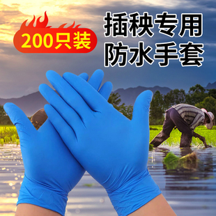 干农活一次性丁晴手套园艺采摘工地干活防护农用下田插秧种地专用