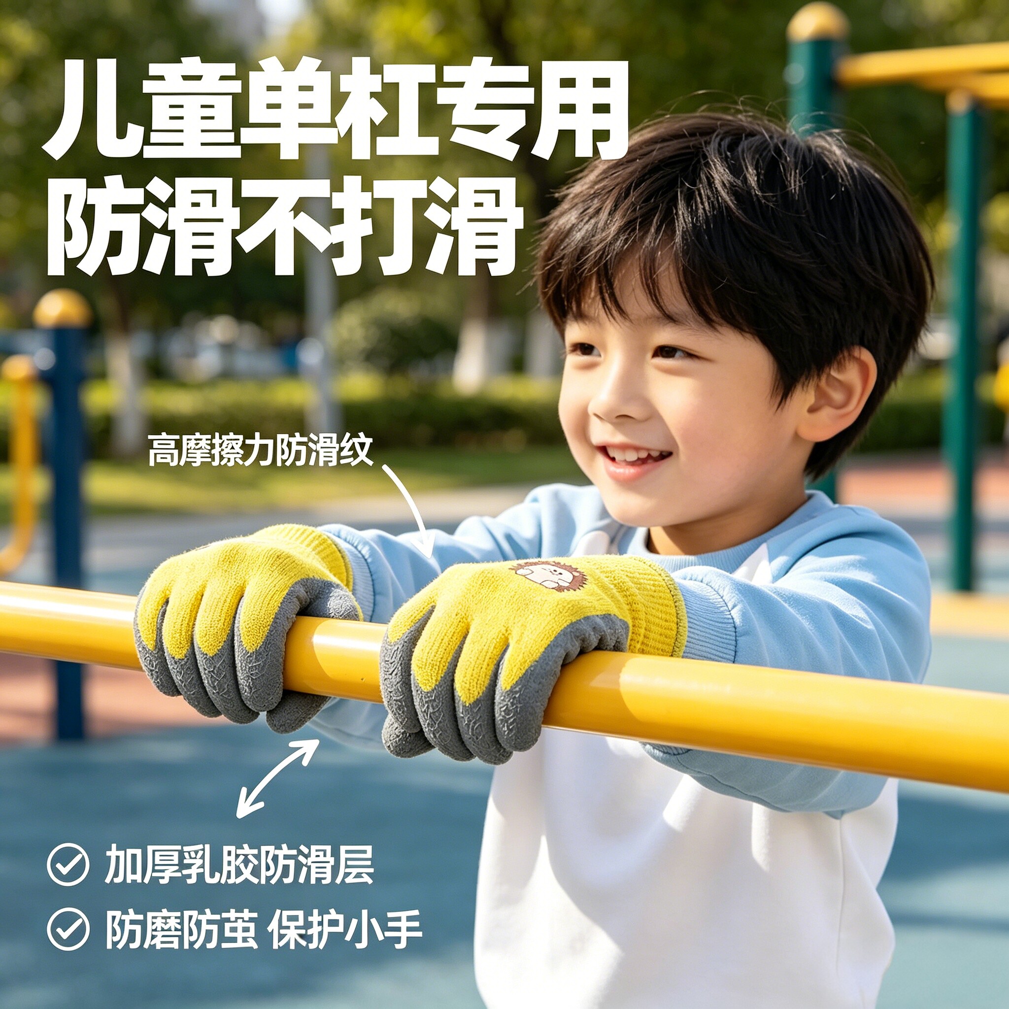 儿童防滑全指手套单杠吊环防茧图片